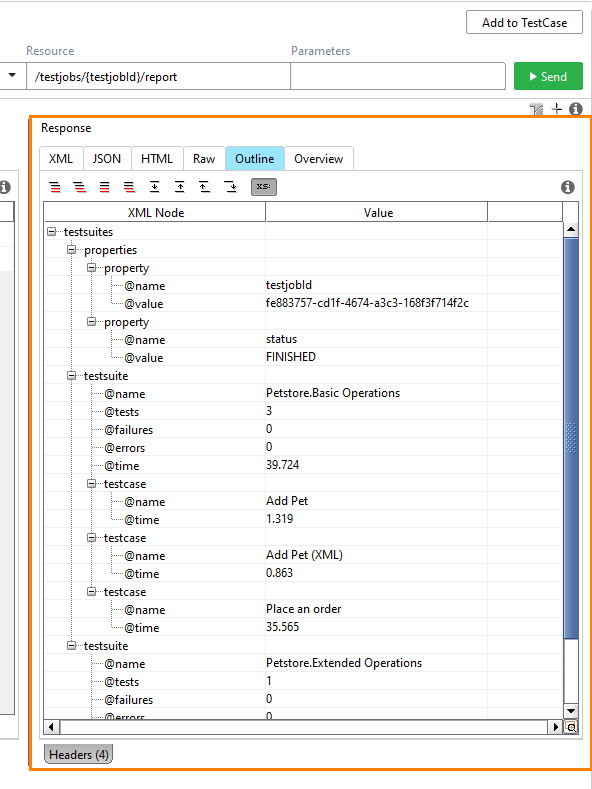 Get a report on a test job: View the report Get a report on a test job: View the report