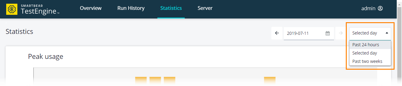 TestEngine Statistics: Select time period TestEngine Statistics: Select time period