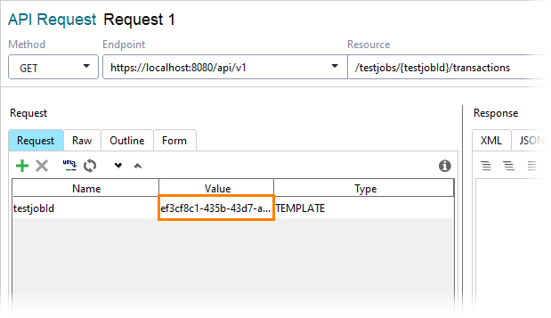 Get a full transaction report: Enter test job id