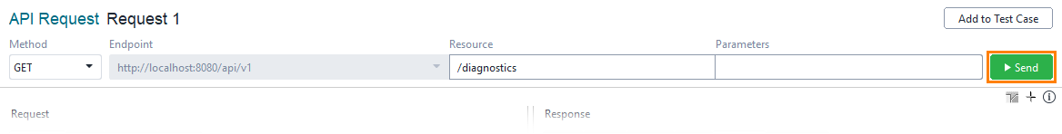 Get Diagnostics report: Send the request