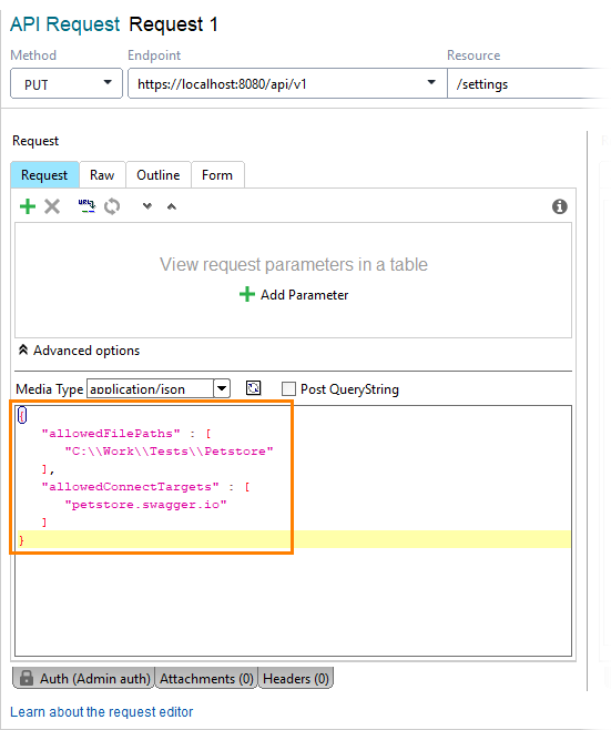 Configuring TestEngine: Specifying payload