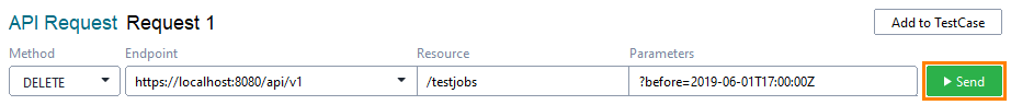 Delete test jobs older than a certain date: Send the request Delete test jobs older than a certain date: Send the request
