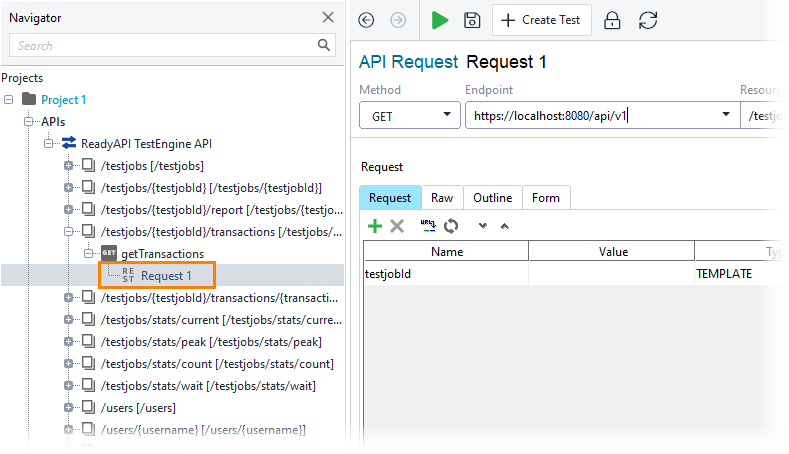 Get a full transaction report: Select a request