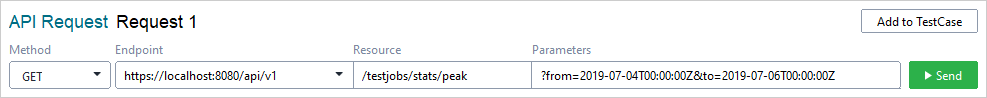Get peak TestEngine usage statistics: Send the request Get peak TestEngine usage statistics: Send the request