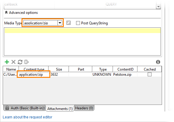 Run ReadyAPI project in TestEngine: Set the Content-Type to application/zip