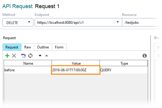 Delete test jobs older than a certain date: Input date and time Delete test jobs older than a certain date: Input date and time