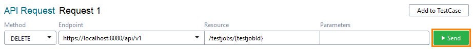 Get a report on a test job: Send the request Get a report on a test job: Send the request